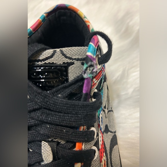 Coach Vintage Zoe Multicolor Signature Logo Patterned Sneakers - Picture 3 of 9